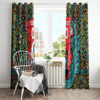 Personalized Brisbane Heat Cricket Window Curtain Hippie Psychedelic Pattern Vibrant Mandala Art Style