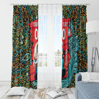 Personalized Brisbane Heat Cricket Window Curtain Hippie Psychedelic Pattern Vibrant Mandala Art Style