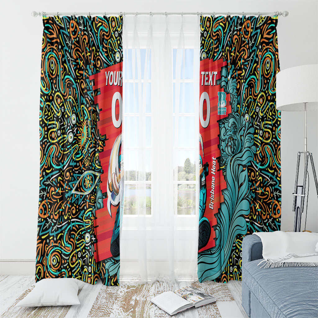 Personalized Brisbane Heat Cricket Window Curtain Hippie Psychedelic Pattern Vibrant Mandala Art Style