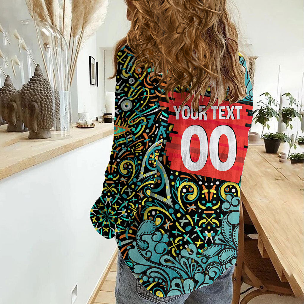 Personalized Brisbane Heat Cricket Women Casual Shirt Hippie Psychedelic Pattern Vibrant Mandala Art Style