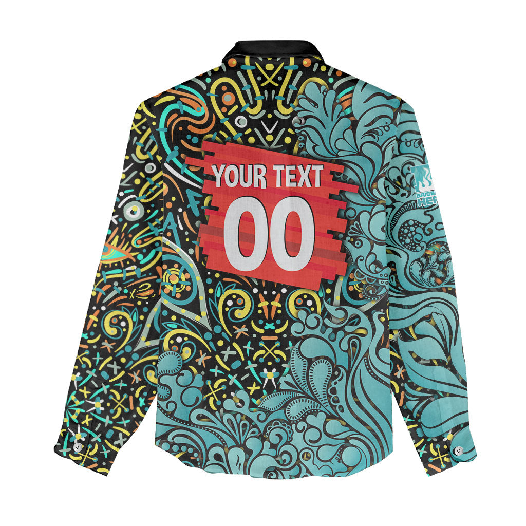 Personalized Brisbane Heat Cricket Women Casual Shirt Hippie Psychedelic Pattern Vibrant Mandala Art Style