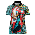 Personalized Brisbane Heat Cricket Women Polo Shirt Hippie Psychedelic Pattern Vibrant Mandala Art Style
