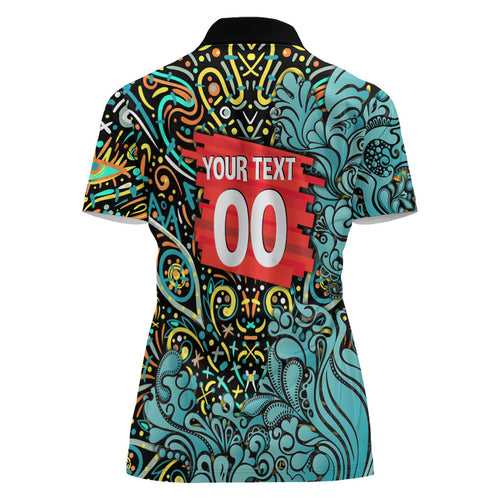 Personalized Brisbane Heat Cricket Women Polo Shirt Hippie Psychedelic Pattern Vibrant Mandala Art Style
