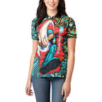 Personalized Brisbane Heat Cricket Women Polo Shirt Hippie Psychedelic Pattern Vibrant Mandala Art Style