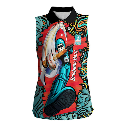 Personalized Brisbane Heat Cricket Women Sleeveless Polo Shirt Hippie Psychedelic Pattern Vibrant Mandala Art Style