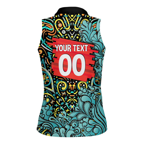 Personalized Brisbane Heat Cricket Women Sleeveless Polo Shirt Hippie Psychedelic Pattern Vibrant Mandala Art Style
