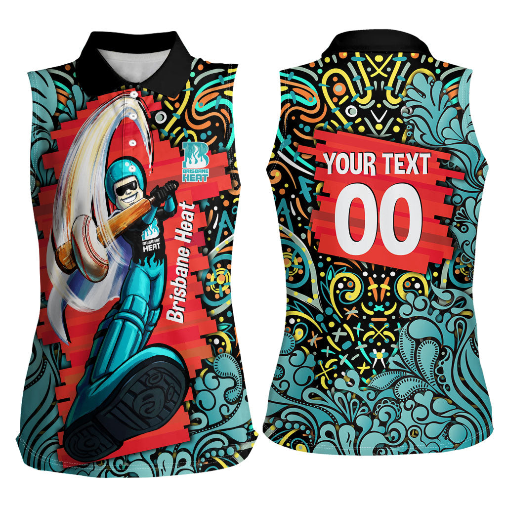 Personalized Brisbane Heat Cricket Women Sleeveless Polo Shirt Hippie Psychedelic Pattern Vibrant Mandala Art Style