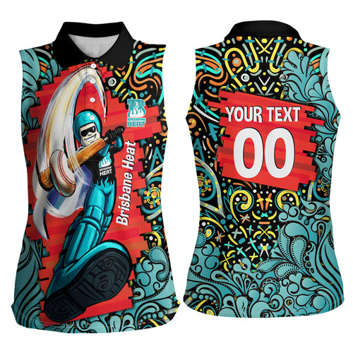 Personalized Brisbane Heat Cricket Women Sleeveless Polo Shirt Hippie Psychedelic Pattern Vibrant Mandala Art Style
