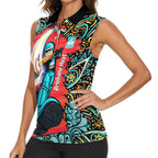 Personalized Brisbane Heat Cricket Women Sleeveless Polo Shirt Hippie Psychedelic Pattern Vibrant Mandala Art Style