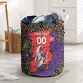 Personalized Hobart Hurricanes Cricket Laundry Basket Hippie Psychedelic Pattern Vibrant Mandala Art Style