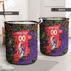 Personalized Hobart Hurricanes Cricket Laundry Basket Hippie Psychedelic Pattern Vibrant Mandala Art Style