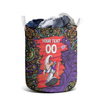 Personalized Hobart Hurricanes Cricket Laundry Basket Hippie Psychedelic Pattern Vibrant Mandala Art Style
