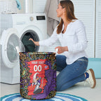 Personalized Hobart Hurricanes Cricket Laundry Basket Hippie Psychedelic Pattern Vibrant Mandala Art Style