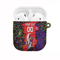 Personalized Hobart Hurricanes Cricket AirPods Case Hippie Psychedelic Pattern Vibrant Mandala Art Style