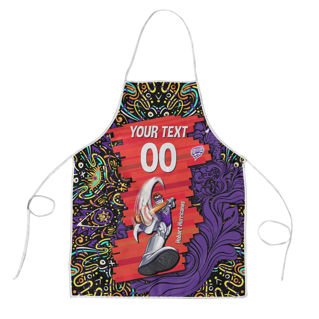 Personalized Hobart Hurricanes Cricket Apron Hippie Psychedelic Pattern Vibrant Mandala Art Style