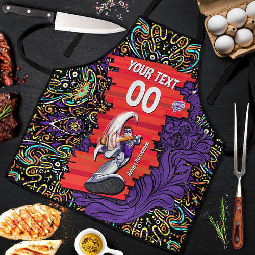 Personalized Hobart Hurricanes Cricket Apron Hippie Psychedelic Pattern Vibrant Mandala Art Style