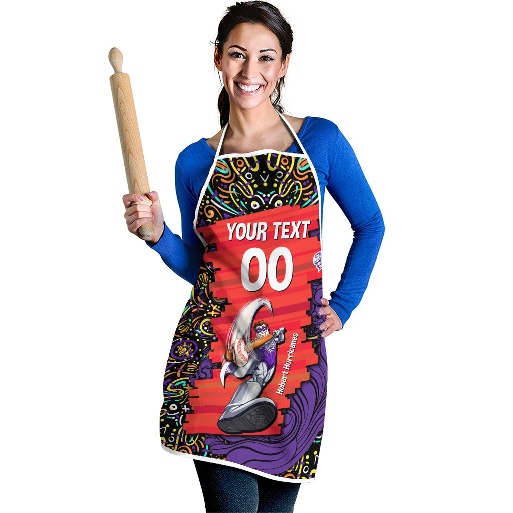 Personalized Hobart Hurricanes Cricket Apron Hippie Psychedelic Pattern Vibrant Mandala Art Style