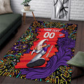 Personalized Hobart Hurricanes Cricket Area Rug Hippie Psychedelic Pattern Vibrant Mandala Art Style