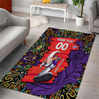 Personalized Hobart Hurricanes Cricket Area Rug Hippie Psychedelic Pattern Vibrant Mandala Art Style