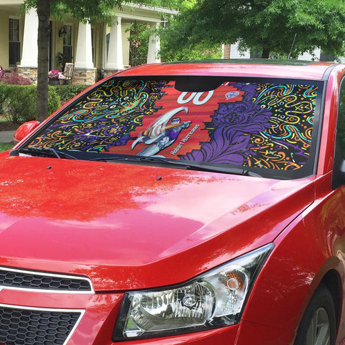 Personalized Hobart Hurricanes Cricket Auto Sun Shade Hippie Psychedelic Pattern Vibrant Mandala Art Style