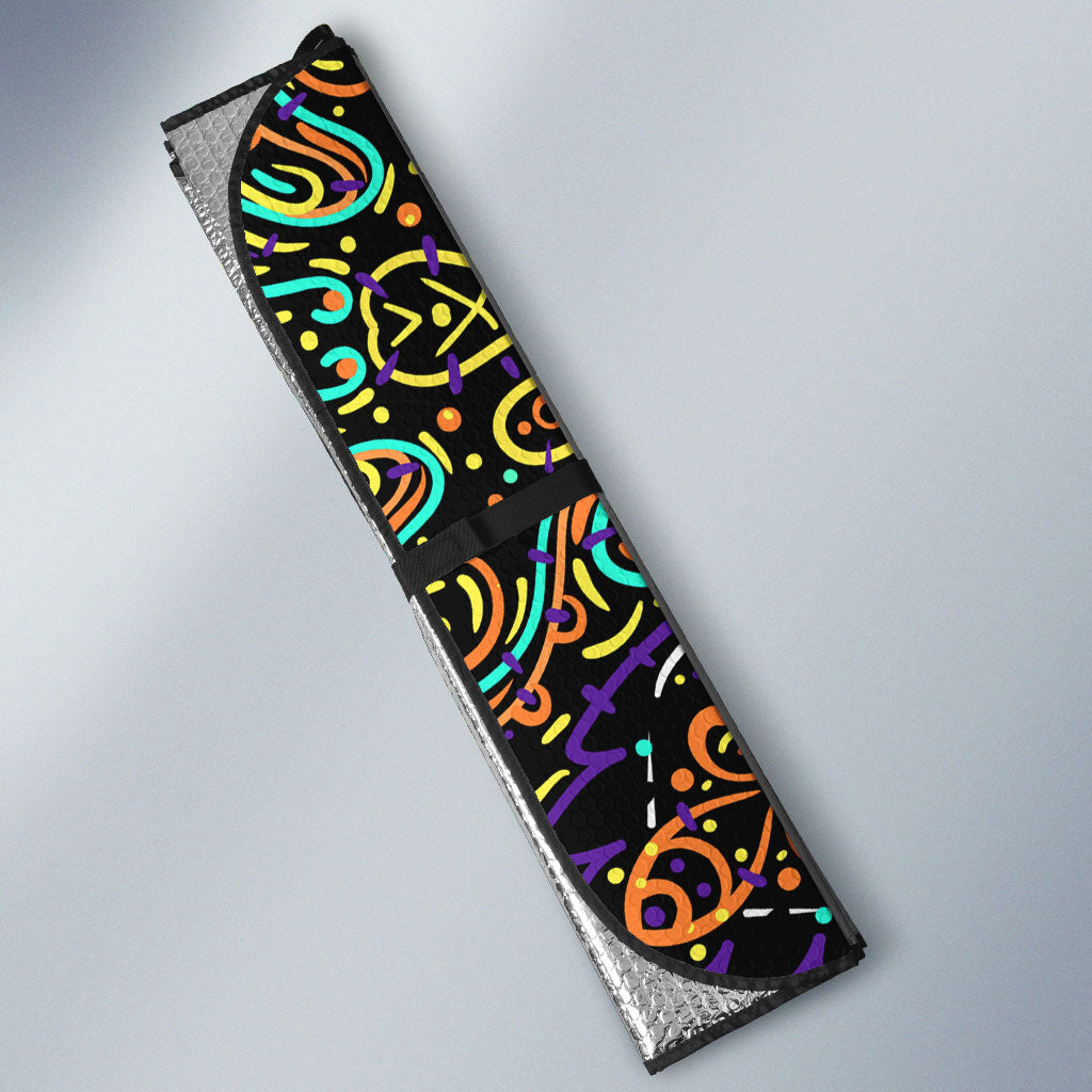 Personalized Hobart Hurricanes Cricket Auto Sun Shade Hippie Psychedelic Pattern Vibrant Mandala Art Style