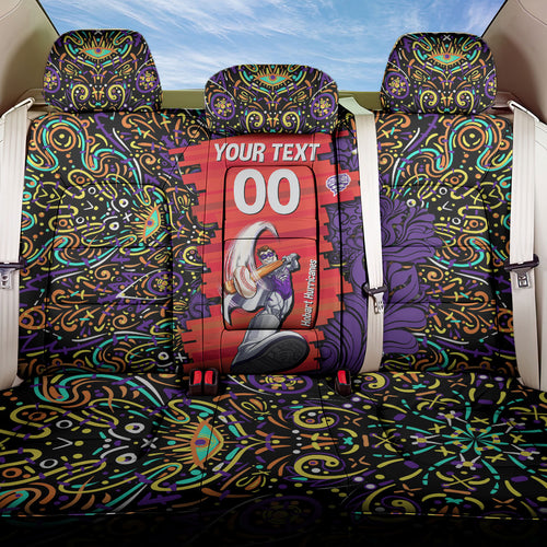 Personalized Hobart Hurricanes Cricket Back Car Seat Cover Hippie Psychedelic Pattern Vibrant Mandala Art Style