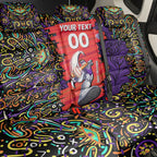 Personalized Hobart Hurricanes Cricket Back Car Seat Cover Hippie Psychedelic Pattern Vibrant Mandala Art Style