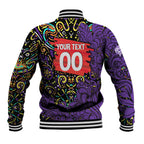 Personalized Hobart Hurricanes Cricket Baseball Jacket Hippie Psychedelic Pattern Vibrant Mandala Art Style