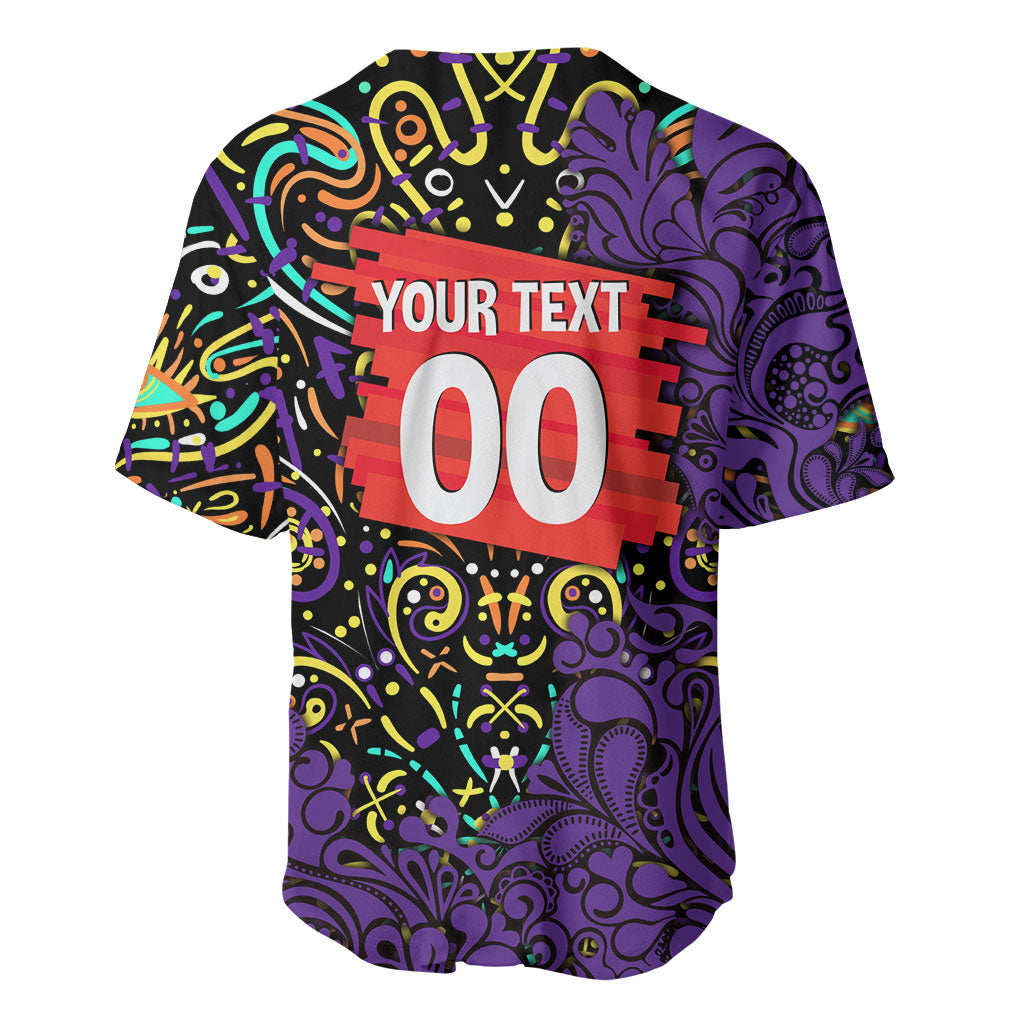 Personalized Hobart Hurricanes Cricket Baseball Jersey Hippie Psychedelic Pattern Vibrant Mandala Art Style