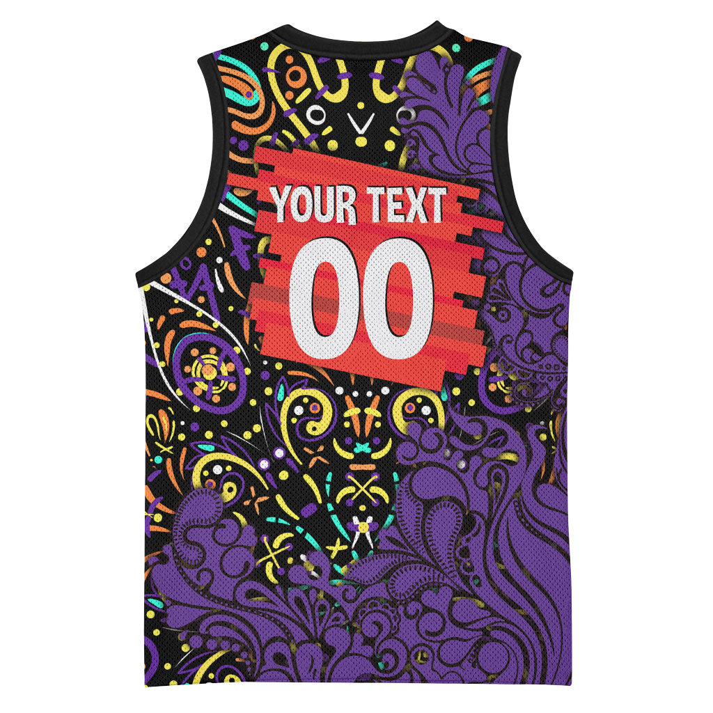 Personalized Hobart Hurricanes Cricket Basketball Jersey Hippie Psychedelic Pattern Vibrant Mandala Art Style