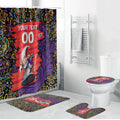 Personalized Hobart Hurricanes Cricket Bathroom Set Hippie Psychedelic Pattern Vibrant Mandala Art Style
