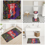 Personalized Hobart Hurricanes Cricket Bathroom Set Hippie Psychedelic Pattern Vibrant Mandala Art Style