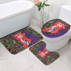 Personalized Hobart Hurricanes Cricket Bathroom Set Hippie Psychedelic Pattern Vibrant Mandala Art Style
