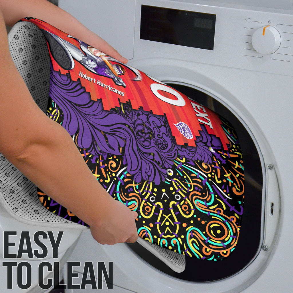 Personalized Hobart Hurricanes Cricket Bathroom Set Hippie Psychedelic Pattern Vibrant Mandala Art Style