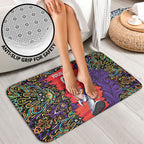 Personalized Hobart Hurricanes Cricket Bathroom Set Hippie Psychedelic Pattern Vibrant Mandala Art Style