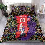Personalized Hobart Hurricanes Cricket Bedding Set Hippie Psychedelic Pattern Vibrant Mandala Art Style