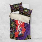 Personalized Hobart Hurricanes Cricket Bedding Set Hippie Psychedelic Pattern Vibrant Mandala Art Style