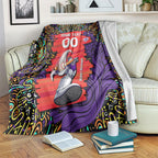 Personalized Hobart Hurricanes Cricket Blanket Hippie Psychedelic Pattern Vibrant Mandala Art Style