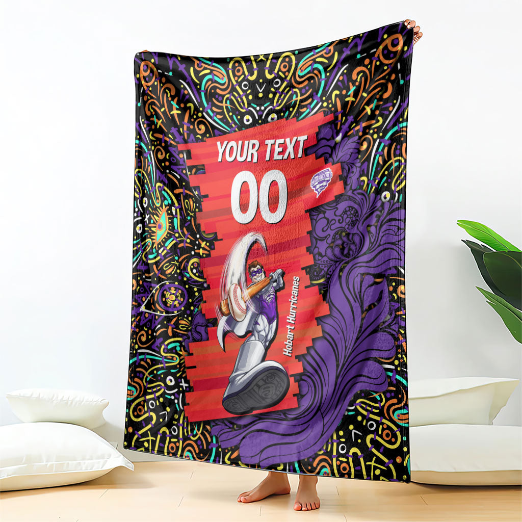 Personalized Hobart Hurricanes Cricket Blanket Hippie Psychedelic Pattern Vibrant Mandala Art Style