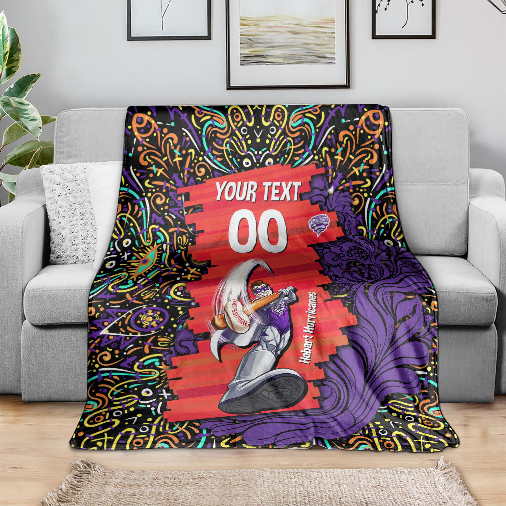 Personalized Hobart Hurricanes Cricket Blanket Hippie Psychedelic Pattern Vibrant Mandala Art Style