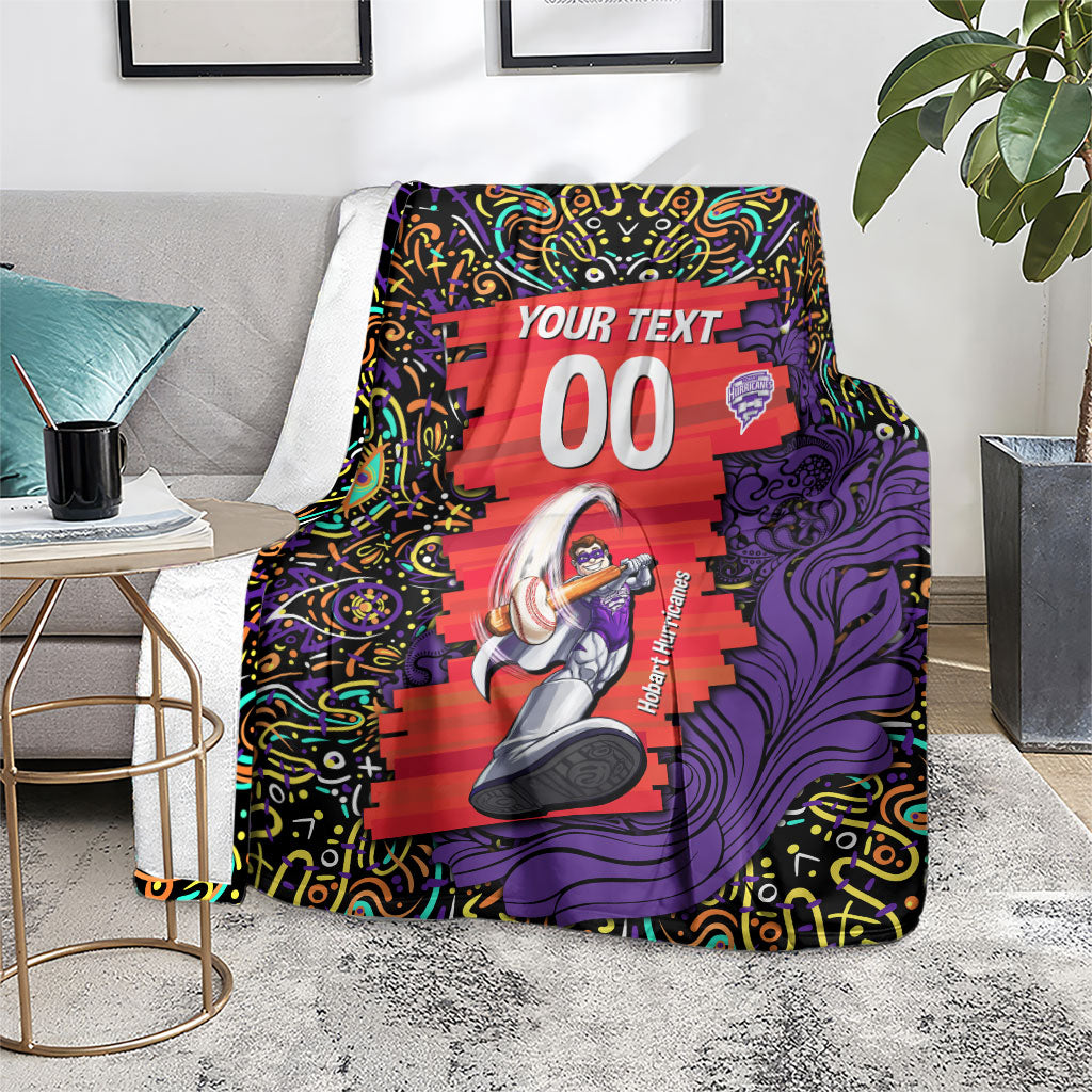 Personalized Hobart Hurricanes Cricket Blanket Hippie Psychedelic Pattern Vibrant Mandala Art Style
