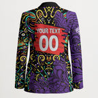 Personalized Hobart Hurricanes Cricket Blazer Hippie Psychedelic Pattern Vibrant Mandala Art Style
