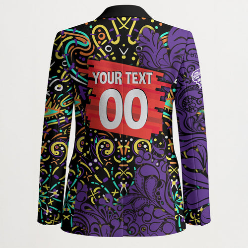 Personalized Hobart Hurricanes Cricket Blazer Hippie Psychedelic Pattern Vibrant Mandala Art Style