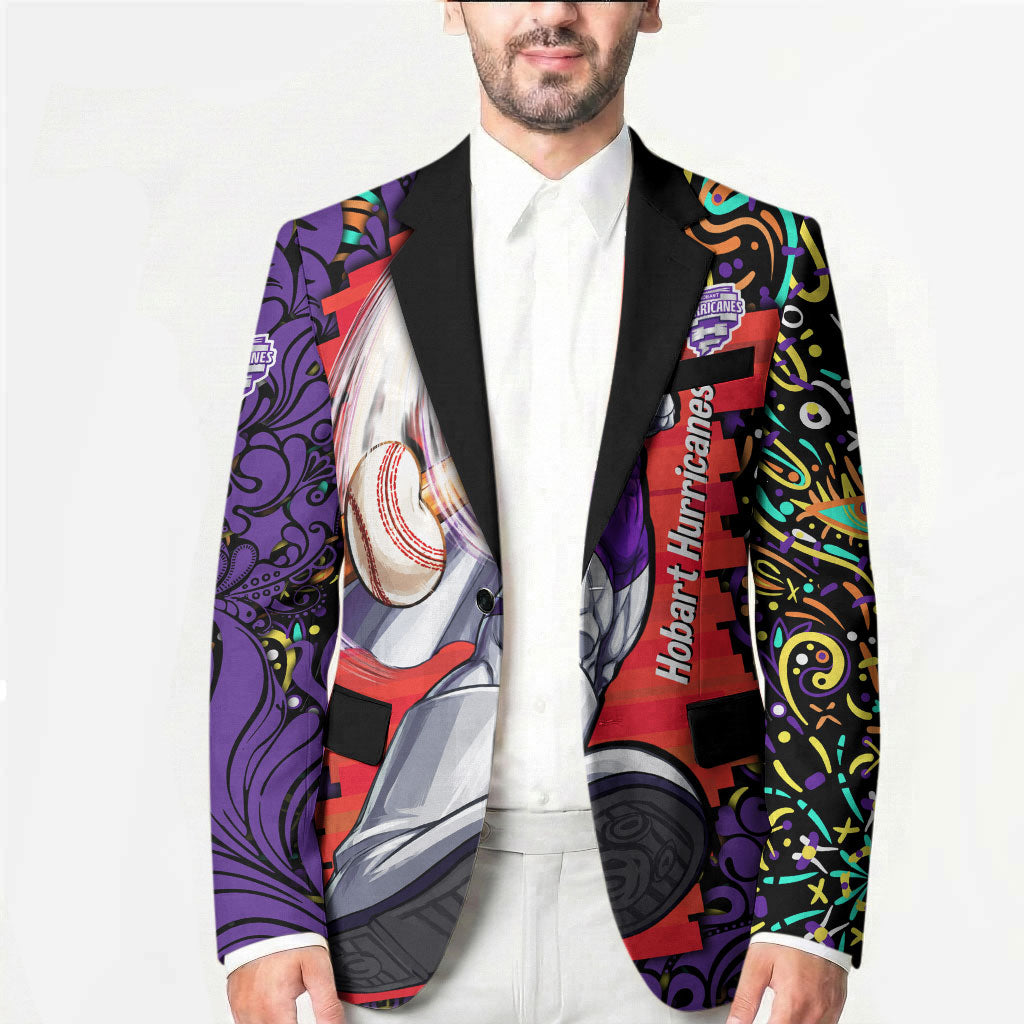 Personalized Hobart Hurricanes Cricket Blazer Hippie Psychedelic Pattern Vibrant Mandala Art Style