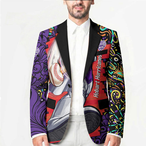 Personalized Hobart Hurricanes Cricket Blazer Hippie Psychedelic Pattern Vibrant Mandala Art Style