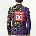 Personalized Hobart Hurricanes Cricket Blazer Hippie Psychedelic Pattern Vibrant Mandala Art Style