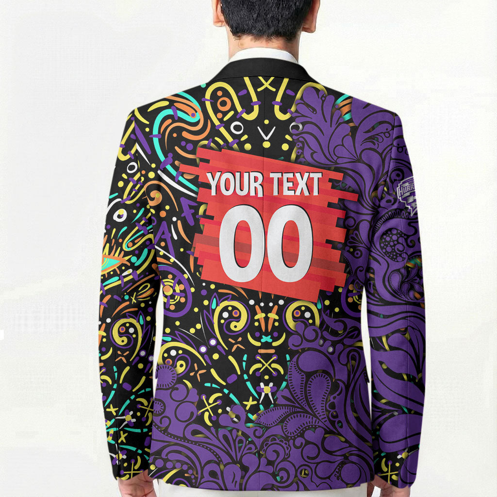 Personalized Hobart Hurricanes Cricket Blazer Hippie Psychedelic Pattern Vibrant Mandala Art Style
