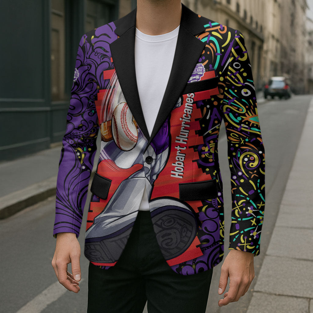 Personalized Hobart Hurricanes Cricket Blazer Hippie Psychedelic Pattern Vibrant Mandala Art Style