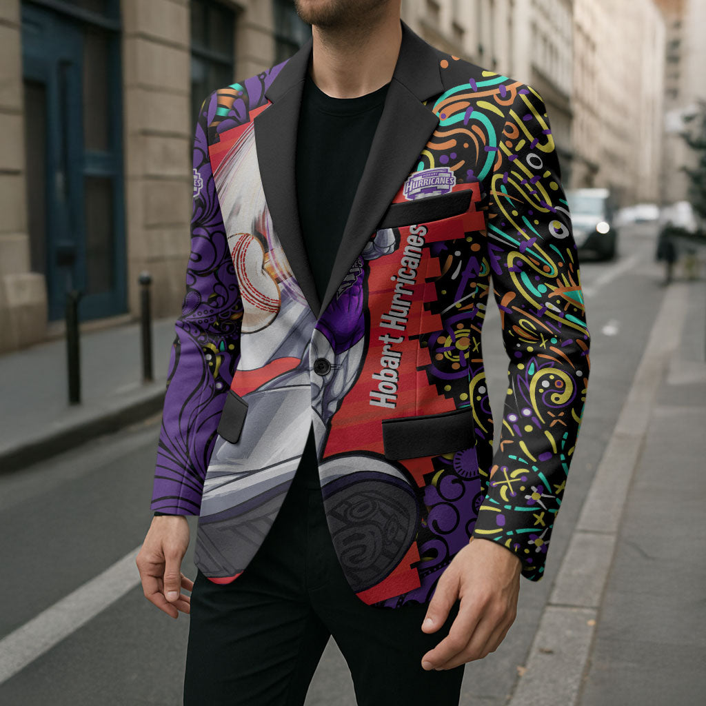 Personalized Hobart Hurricanes Cricket Blazer Hippie Psychedelic Pattern Vibrant Mandala Art Style