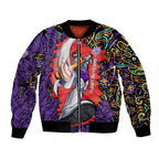 Personalized Hobart Hurricanes Cricket Bomber Jacket Hippie Psychedelic Pattern Vibrant Mandala Art Style